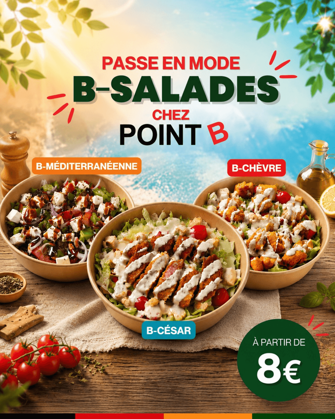 a group of bowls of salads